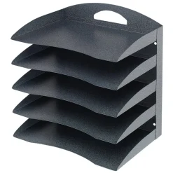 5-Tier Horizontal Desk Organizer, Letter Size, Granite