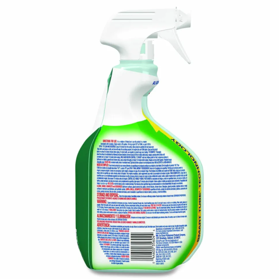 Tilex CloroxPro Disinfecting Soap Scum Remover Spray, Unscented, 32 oz Smart Tube Spray, 9/Carton