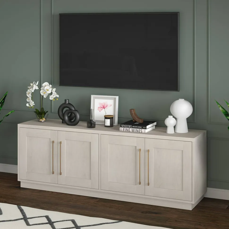 Tillman Rectangular TV Stand for TV's up to 75" in Alder White