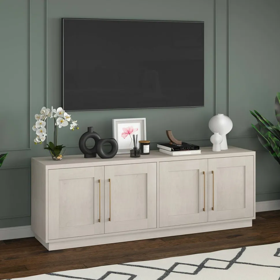 Tillman Rectangular TV Stand for TV's up to 75" in Alder White