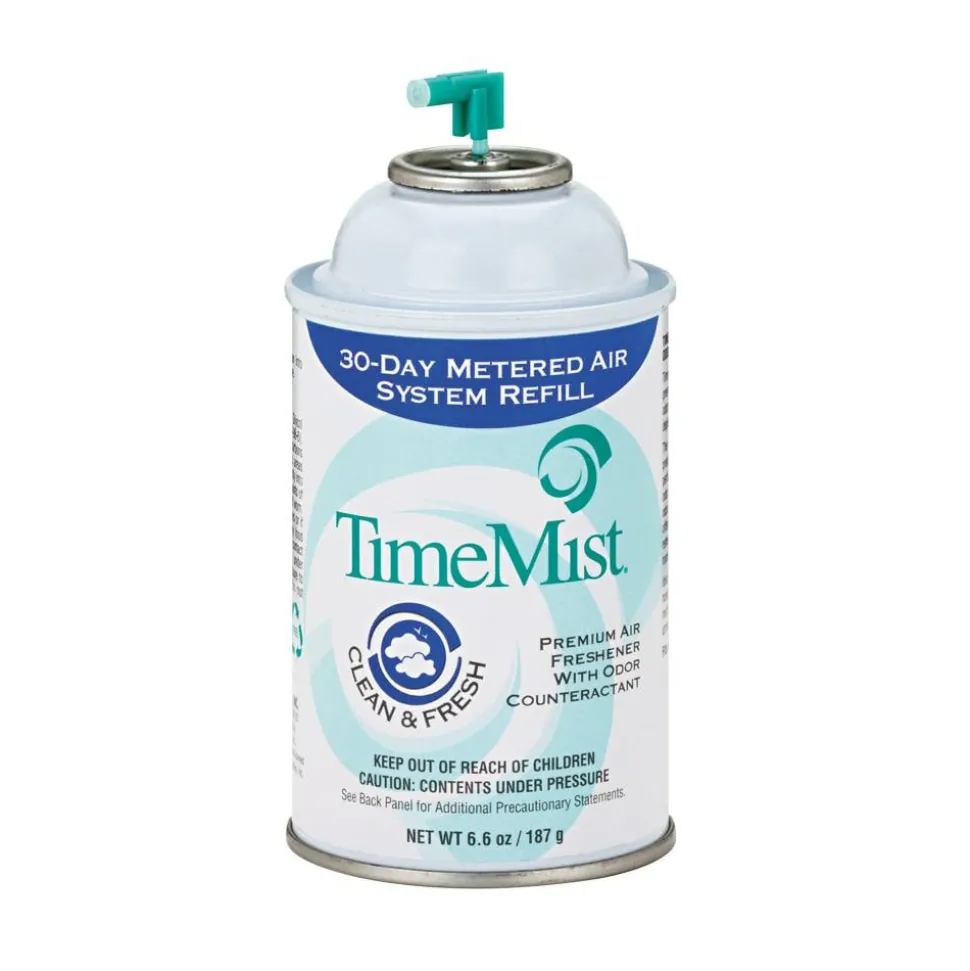 TimeMist Premium Metered Air Freshener Refill, Clean N Fresh, 7.1 oz Aerosol Spray, 12/Carton