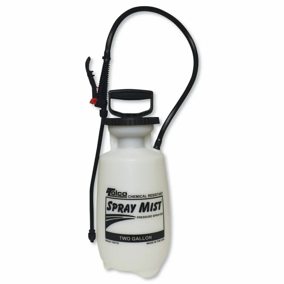 TOLCO Chemical Resistant Tank Sprayer, 2 gal, 0.63" x 28" Hose, White