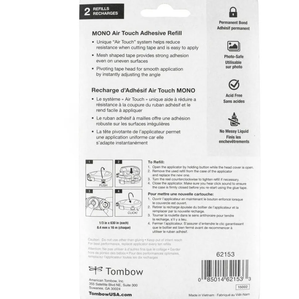 Tombow Refill 2-Pack, MONO Air Touch Adhesive