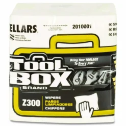 TOOLBOX Z300 Quarterfold Wipers, 1-Ply, 11.87 x 13, White, 12/Carton