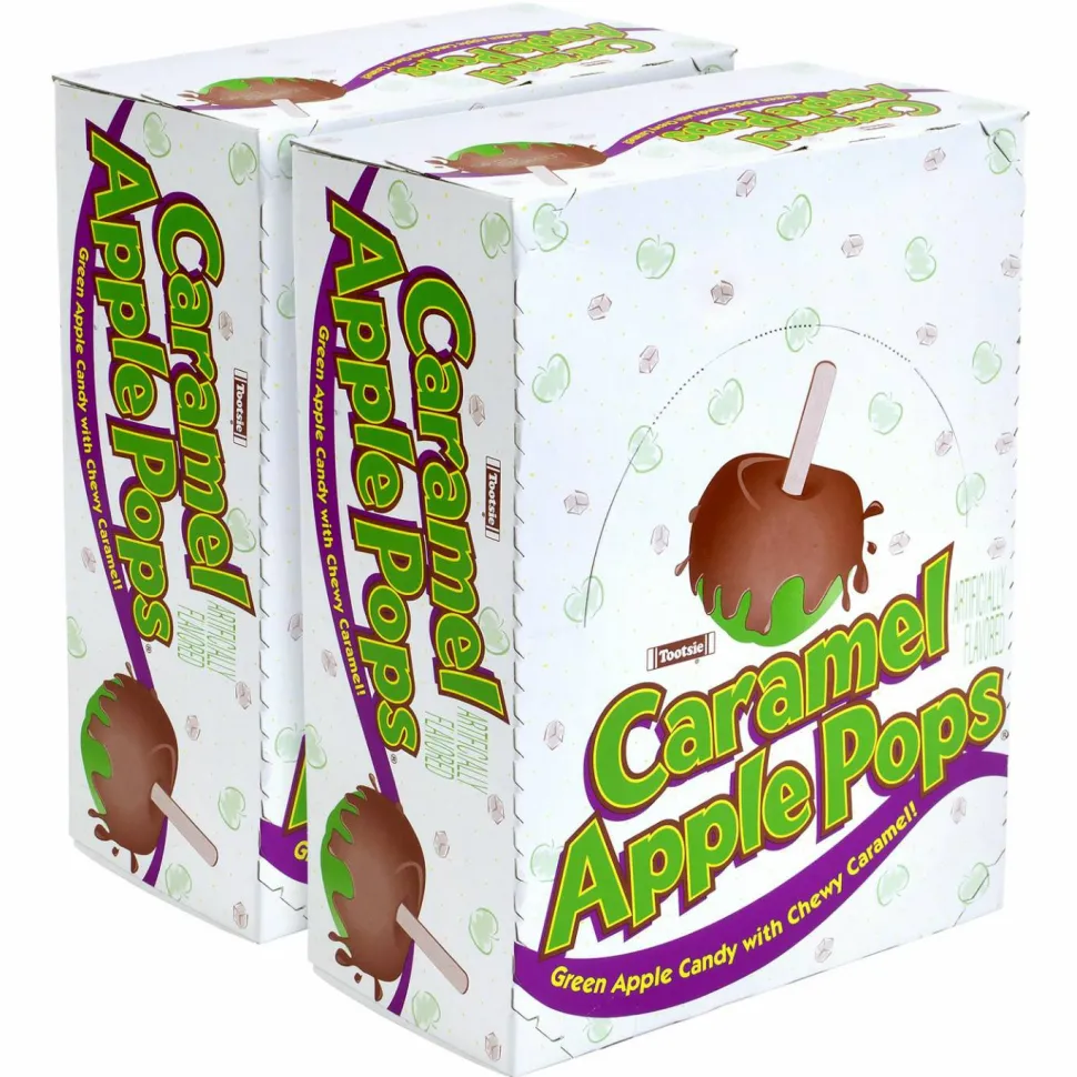 Tootsie Roll Caramel Apple Pops, 0.63 oz Individually Wrapped, 48/Box, 2 Boxes/Carton