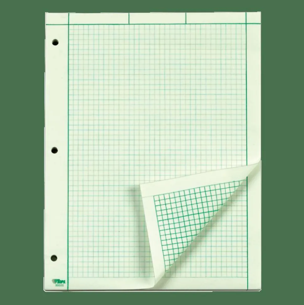 TOPS Engineer's Computation Pad, 8 1/2" x 11", 200 Sheets, Green