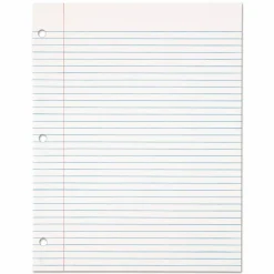 TOPS Filler Paper, 3-Hole, 8.5 x 11, Medium/College Rule, 500/Pack