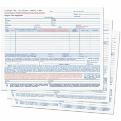 TOPS Bills of Lading Snap-Off Sets - 3 Part - Carbonless Copy - 8.50