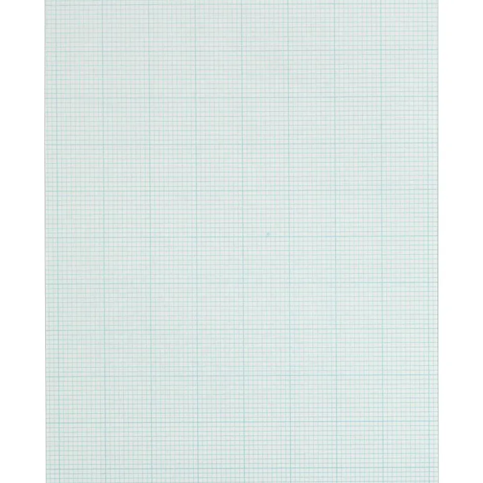 TOPS Cross Section Pads, Quadrille Rule (10 sq/in, 1 sq/in), (50) White 8.5 x 11 Sheets