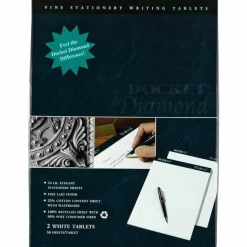 TOPS Docket Diamond Premium 100% Recycled Legal Pad, 8 1/2" x 11 3/4", Legal Ruled, 50 Sheets, White, Pack Of 2 Pads