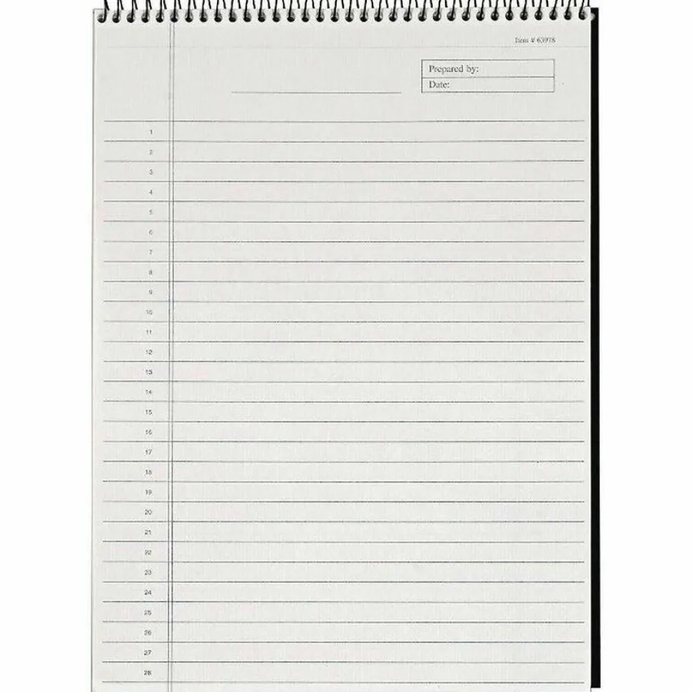 TOPS Docket Diamond 100% Recycled Wirebound Planner, 8 1/2" x 11 3/4", 1 Subject, Legal Ruled, 60 Sheets, White