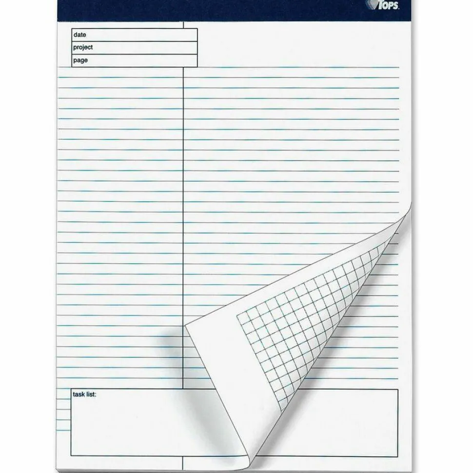 TOPS Docket Gold Premium Writing Pads, 8 1/2" x 11 3/4", Wide Ruled, 40 Sheets, White, Pack Of 4 Pads