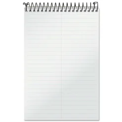 TOPS Docket Gold Steno Pads, Frosted White Cover, Gregg Rule, (100) White 6 x 9 Heavyweight 20 lb Bond Sheets
