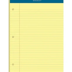 TOPS Double Docket Legal Pad, 8 1/2" x 11.75", Canary, 100 Sheets