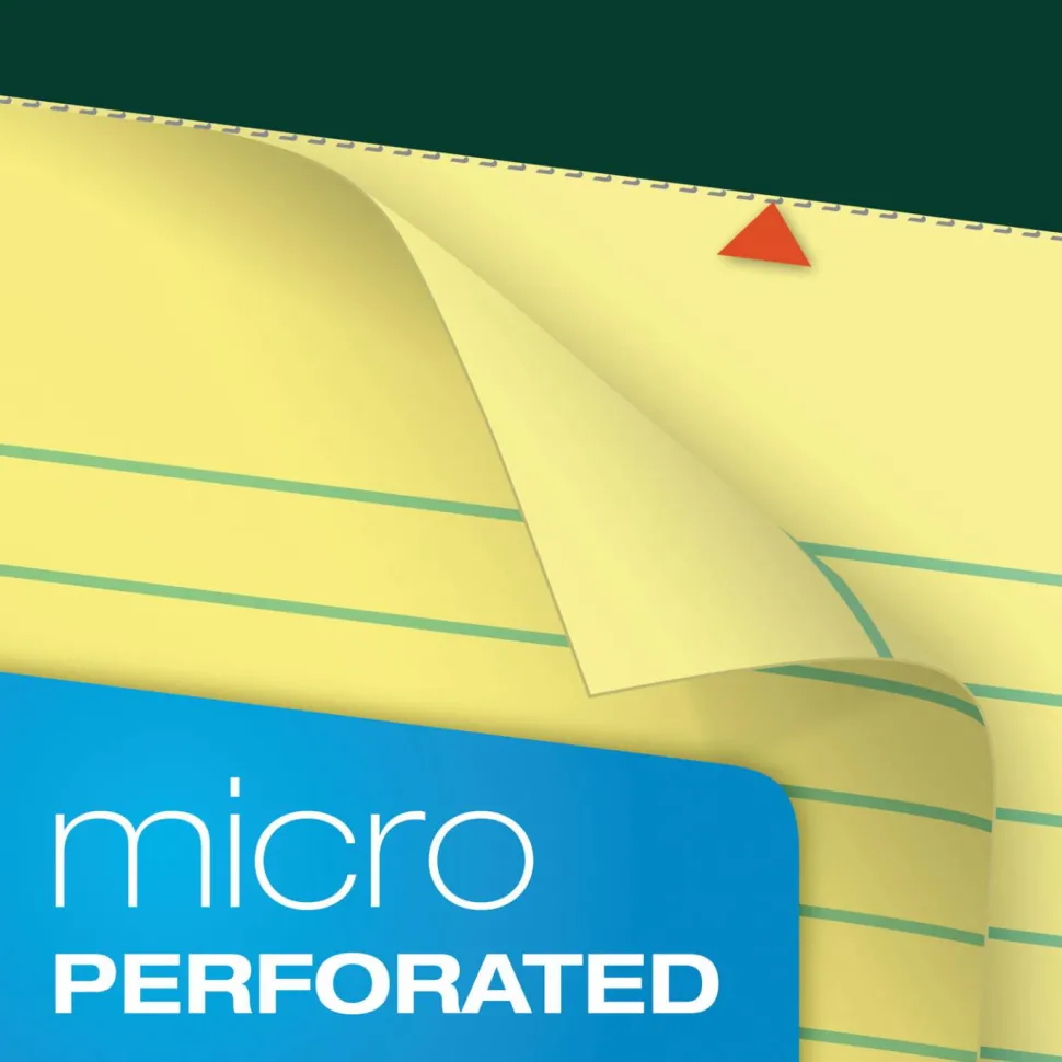 TOPS Double Docket Writing Pads, 8 1/2" x 11 3/4", Narrow Ruled, 100 Sheets, Canary, Pack Of 6 Pads