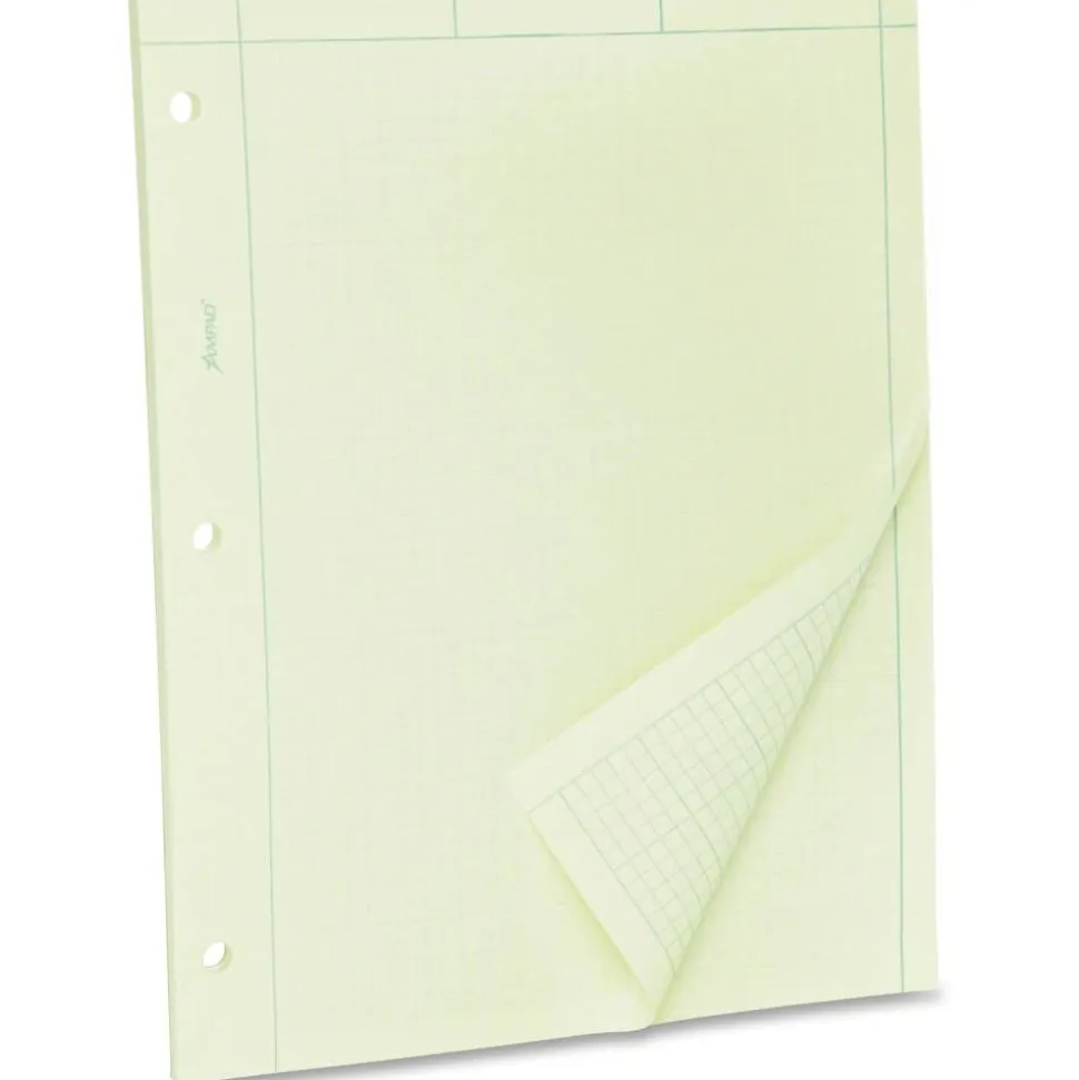 TOPS Engineer's Quadrille Pad, 8.5" x 11", 100 Sheets, Green Tint