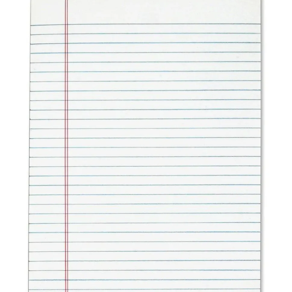 Tops Gum Top Pad, 50 Sheets, Plain, 8 1/2" x 11", White Paper, Pack of 12