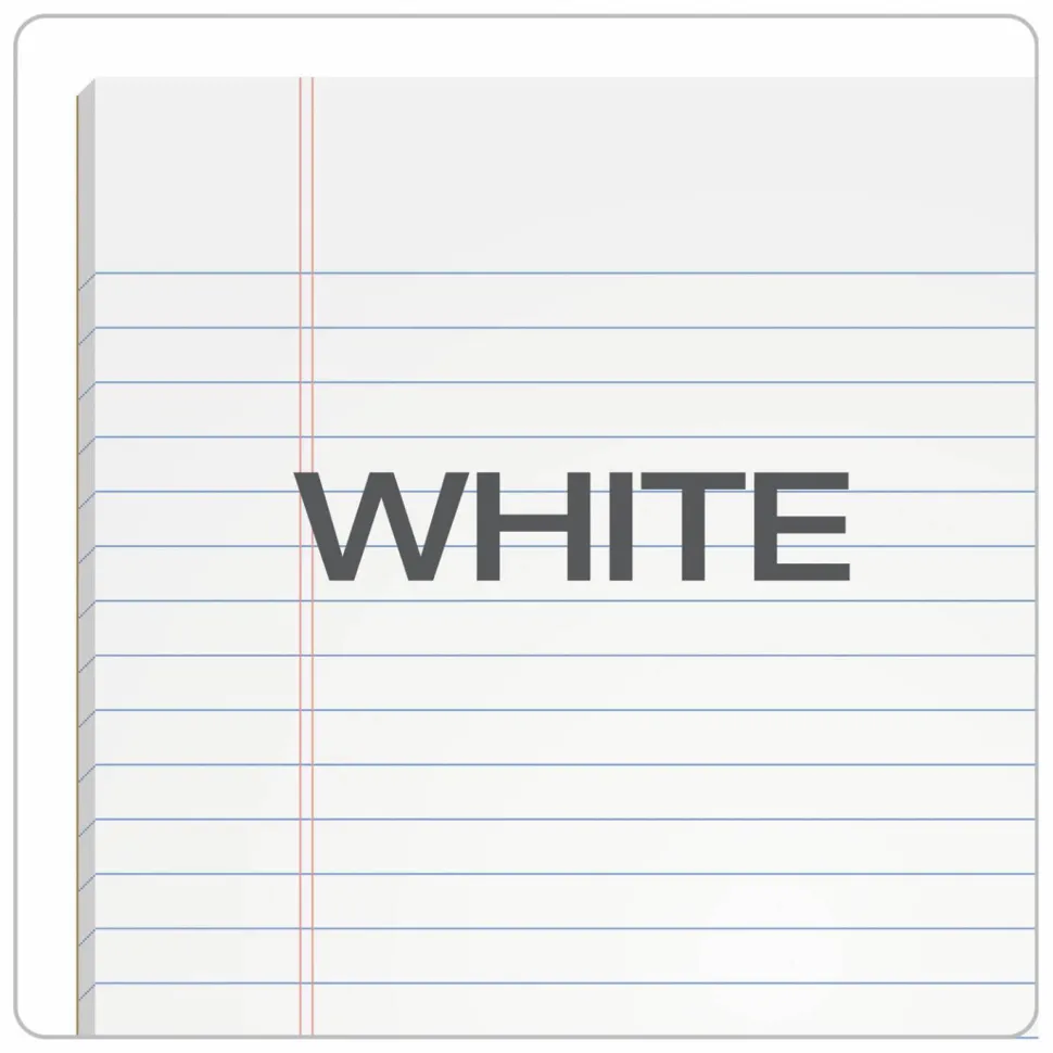 Tops Gum Top Pad, 50 Sheets, Plain, 8 1/2" x 11", White Paper, Pack of 12