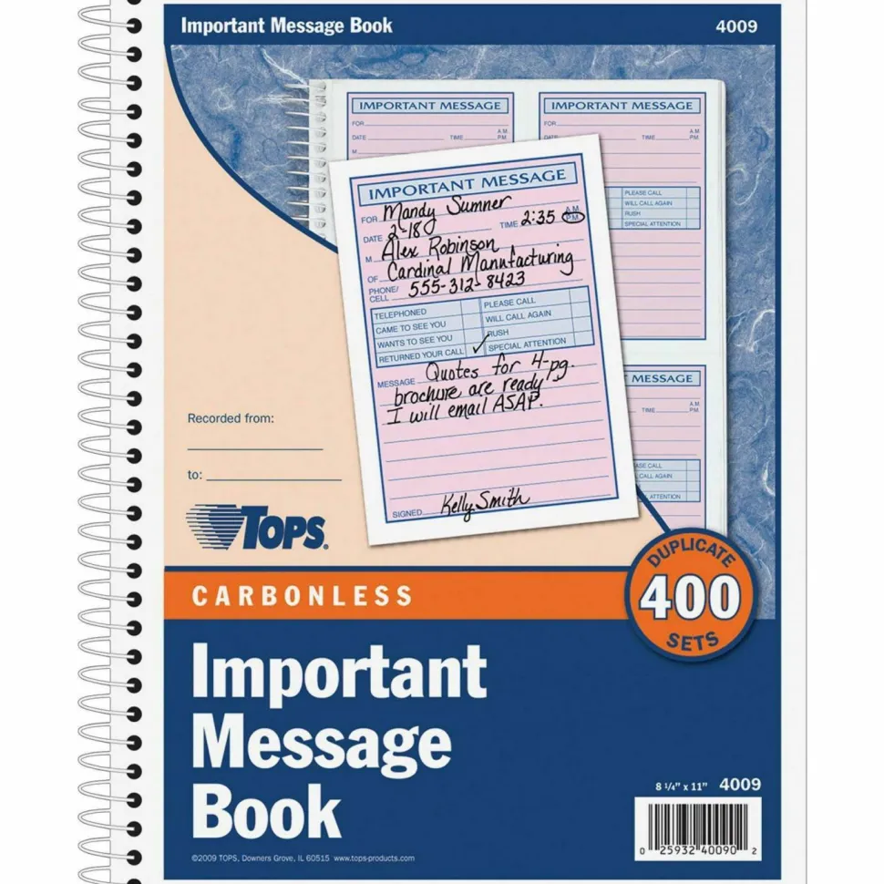 TOPS Important Message Book