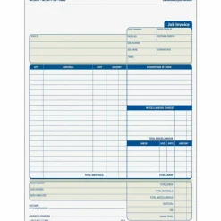 TOPS 3-Part Job Invoices, 8 1/2" x 11", Pack Of 50 Sets