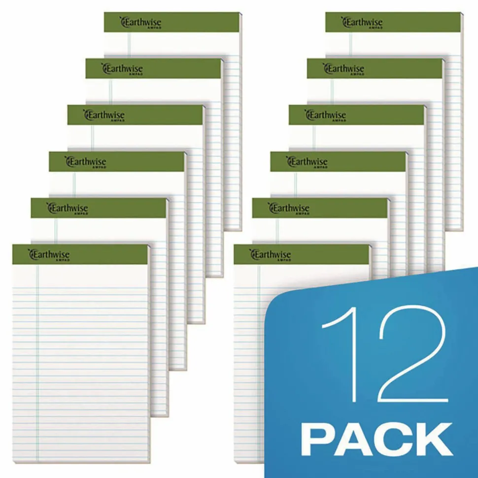 TOPS Perforated Jr. Legal Rule Pads, 5" x 8", Legal Rule, 50 Sheets Per Pad, White, Pack Of 12