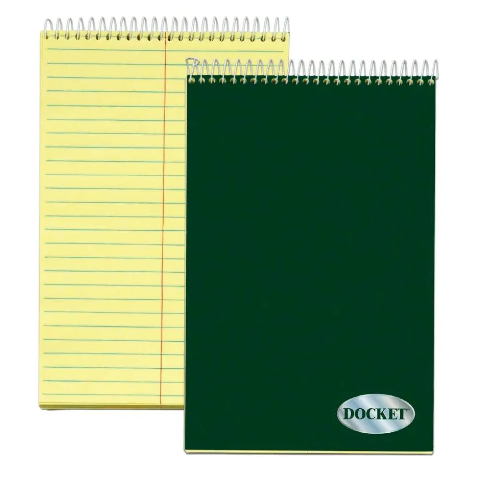 TOPS Premium Steno Pads, 6"x 9", 100 Sheets, Black/Canary
