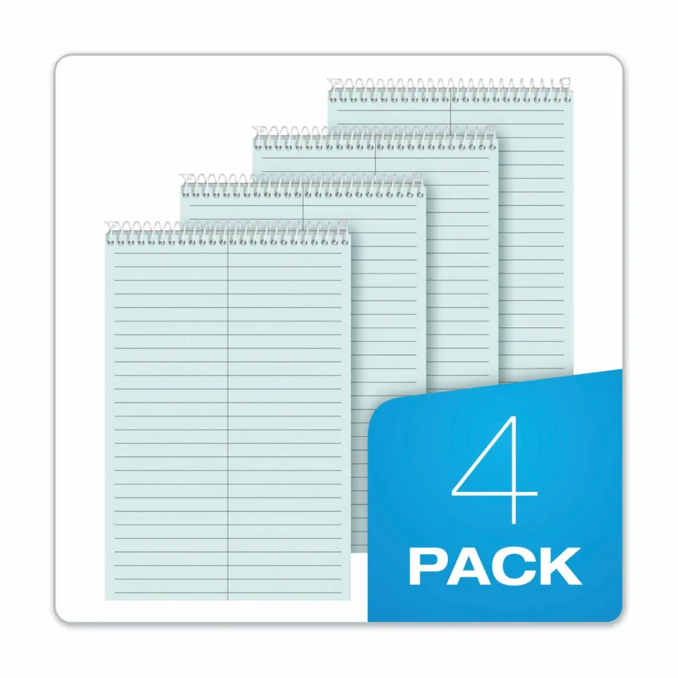 TOPS Prism+ Color Steno Books, 6" x 9", Gregg Ruled, 80 Sheets, Blue, Pack Of 4