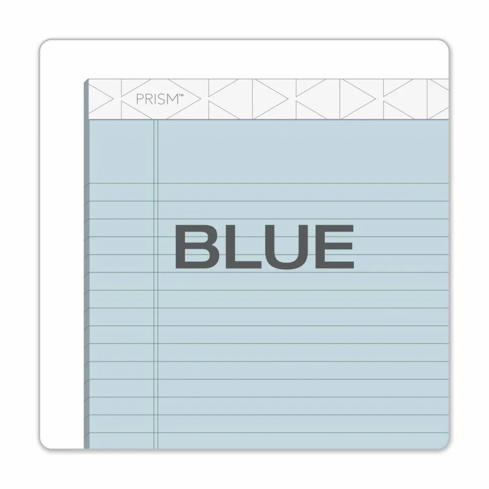 TOPS Prism+ Color Writing Pads, 8 1/2" x 11 3/4", 100% Recycled, Legal Ruled, 25 Sheets, Blue, Pack Of 12 Pads