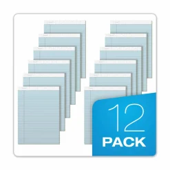 TOPS Prism+ Color Writing Pads, 8 1/2" x 11 3/4", 100% Recycled, Legal Ruled, 25 Sheets, Blue, Pack Of 12 Pads