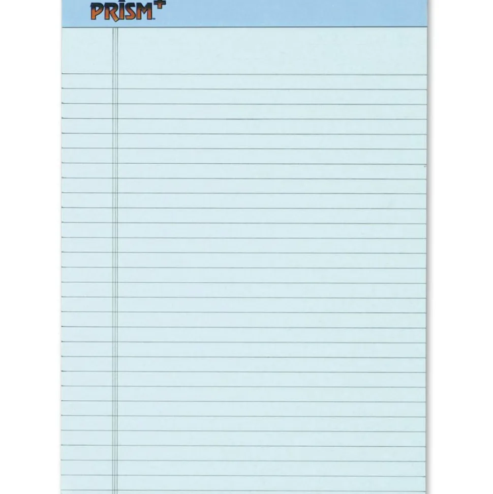 TOPS Prism+ Color Writing Pads, 8 1/2" x 11 3/4", 100% Recycled, Legal Ruled, 25 Sheets, Blue, Pack Of 12 Pads
