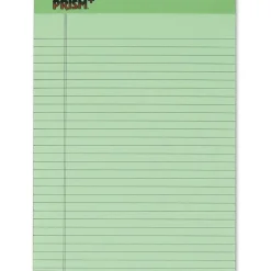 TOPS Prism+ Color Writing Pads, 8 1/2" x 11 3/4", 100% Recycled Legal Ruled, 50 Sheets, Green, Pack Of 12 Pads