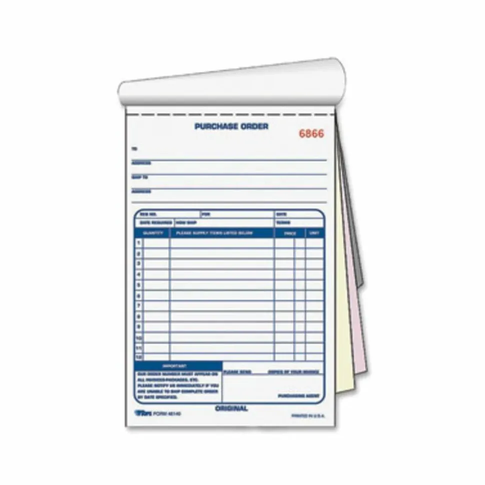TOPS Purchase Order Book, Carbonless, 3 Parts, 5-1/2"x7-7/8"