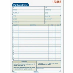 TOPS Purchase Order Book, Carbonless, 3 Parts, 5-1/2