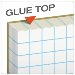 TOPS Quadrille Pads With Heavyweight Paper, 4 x 4 Squares/Inch, 50 Sheets, White