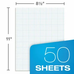 TOPS Quad-Ruling Cross Section Pad, Letter Size, Quadrille Ruled, 50 Sheets