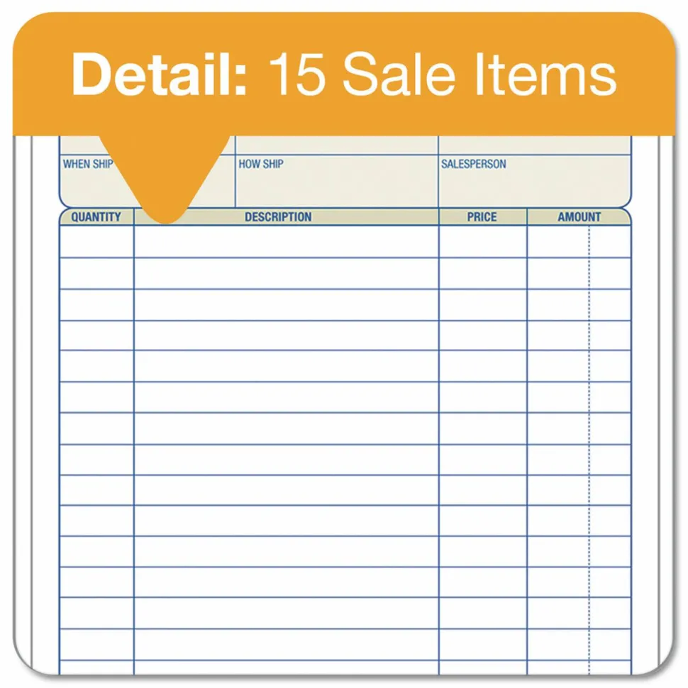TOPS Sales Order Book, Two-Part Carbonless, 7.94 x 5.56, 50 Forms Total