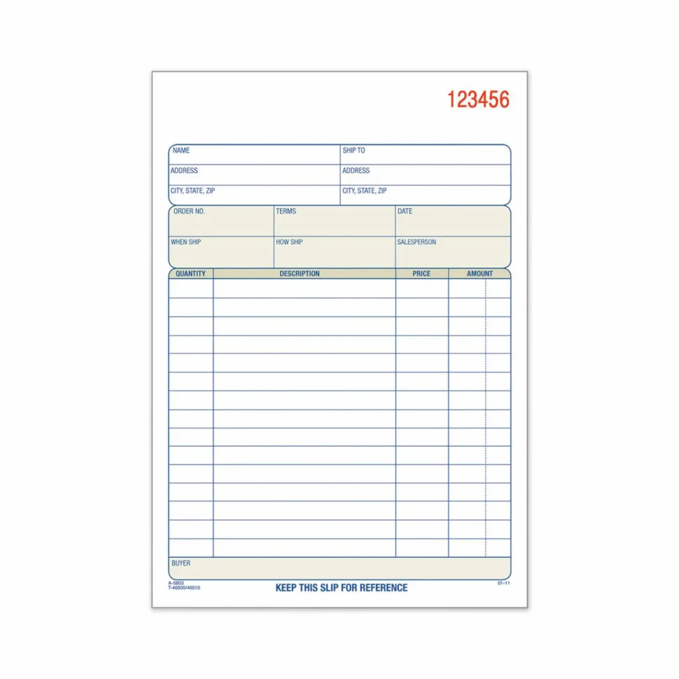 TOPS Sales Order Book, Two-Part Carbonless, 7.94 x 5.56, 50 Forms Total
