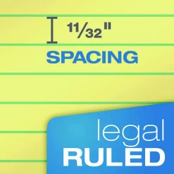 TOPS Second Nature Recycled Ruled Pads, Wide/Legal Rule, (50) Canary Yellow 8.5 x 11 Sheets, Dozen
