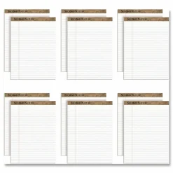 TOPS Second Nature 100% Recycled Writing Pads, 8 1/2" x 11 3/4", Legal Ruled, 50 Sheets, White, Pack Of 12 Pads