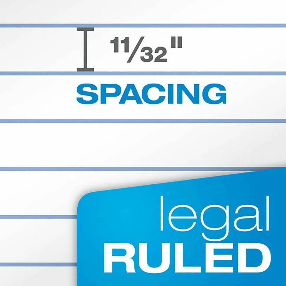 TOPS Second Nature 100% Recycled Writing Pads, 8 1/2" x 11 3/4", Legal Ruled, 50 Sheets, White, Pack Of 12 Pads