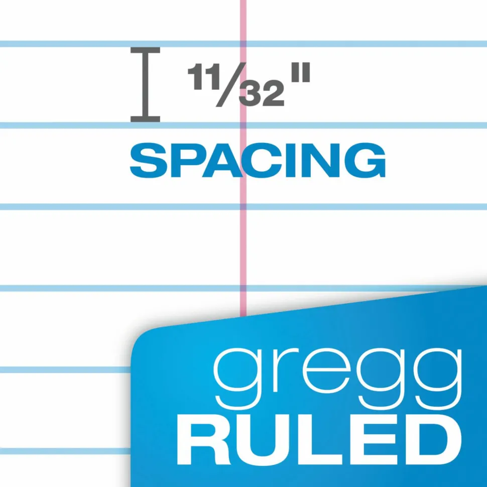 TOPS Steno Books, 6" x 9", Gregg Ruled, 80 Sheets, White, Pack Of 4