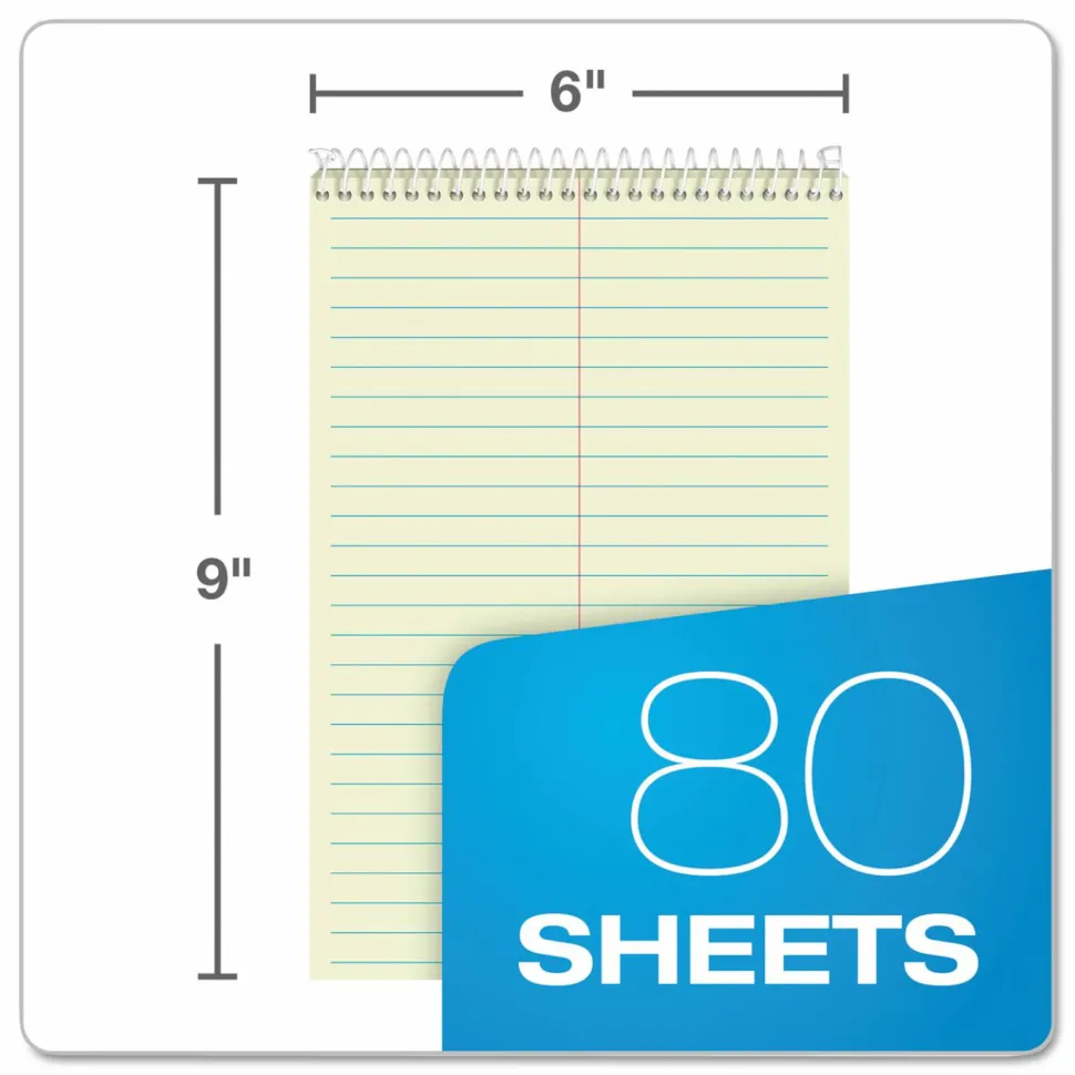 TOPS Steno Book, 6" x 9", Gregg Ruled, 80 Sheets, Green
