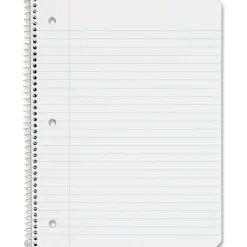 TOPS 1-Subject Spiral Notebook, Wide Rule, Perforated, 10 1/2" x 8", 70 Sheets, Assorted Colors