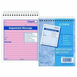 TOPS Telephone Message Book with Fax/Mobile Section, Two-Part Carbonless, 4.25 x 5.5, 50 Forms Total