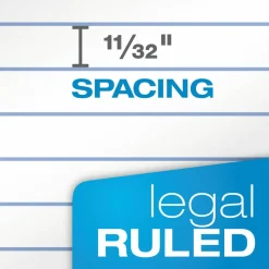 TOPS The Legal Pad Perforated Writing Pads, 8 1/2" x 11 3/4", Legal Ruled, 50 Sheets, White/Blue, Pack Of 12