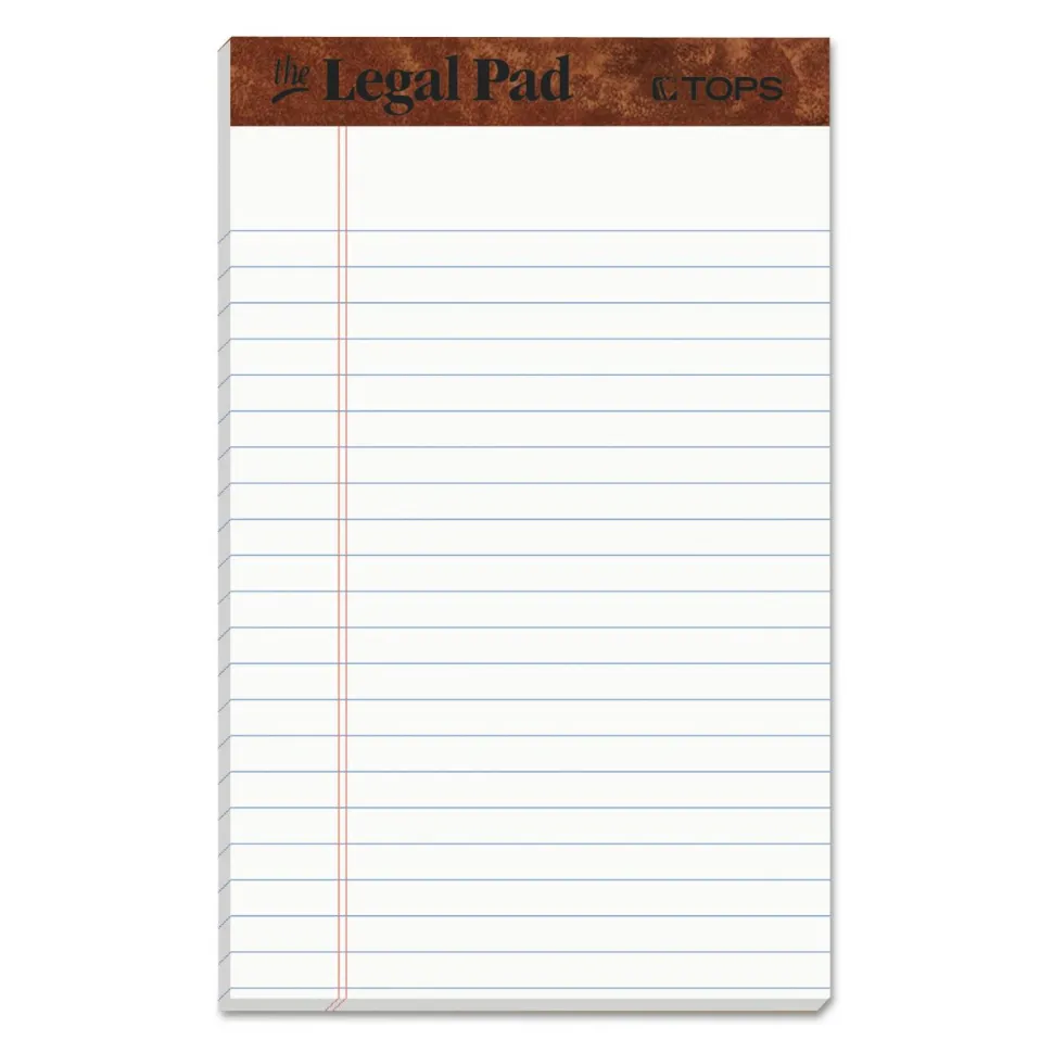 TOPS "The Legal Pad" Ruled Perforated Pads, Narrow Rule, (50) White 5 x 8 Sheets, Dozen