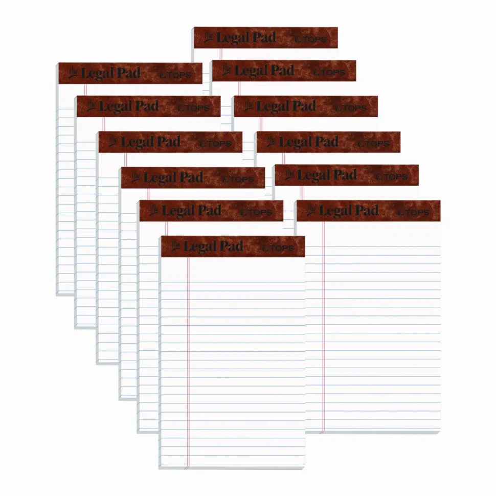 TOPS "The Legal Pad" Ruled Perforated Pads, Narrow Rule, (50) White 5 x 8 Sheets, Dozen