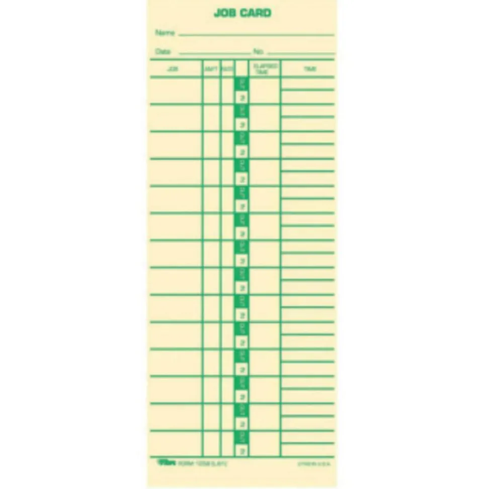 TOPS Time Cards (Replaces Original Card L61), Job Card Form, 1-Sided, 9" x 3 1/2", Box Of 500