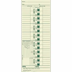 TOPS Time Cards (Replaces Original Card 1900L), Numbered Days, 1-Sided, 9" x 3 1/2", Box Of 500