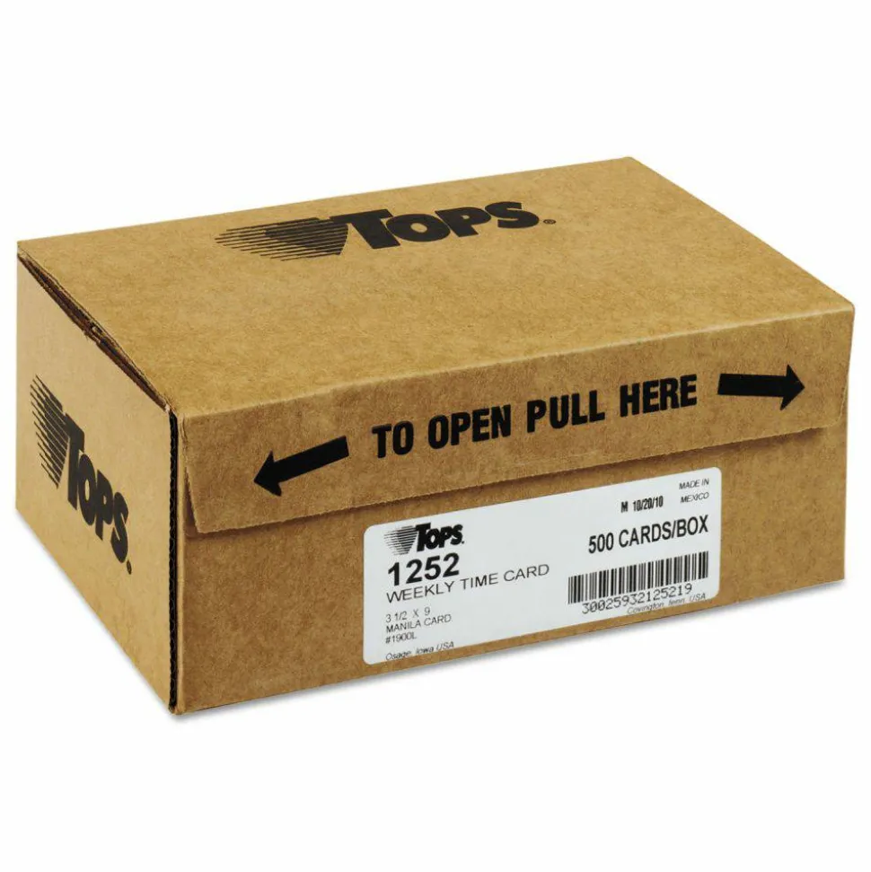 TOPS Time Cards (Replaces Original Card 1900L), Numbered Days, 1-Sided, 9" x 3 1/2", Box Of 500